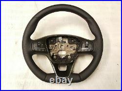 Ford Fiesta Mk8 St-line 2017-2021 Flat Bottom Leather Steering Wheel Red Stitch