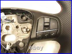Ford Fiesta Mk8 St-line 2017-2021 Flat Bottom Leather Steering Wheel Red Stitch