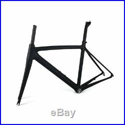 Full Carbon Road Bike Frame Wheelset 700C Road Bicycle Frameset BSA Black Matte