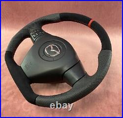 Full Reshaped Flat bottom Steering wheel Mazda Rx8 Alcantara Leather