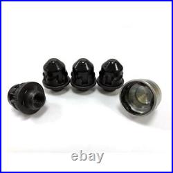 GENUINE JAGUAR BLACK Wheel Nuts & Locks M12X1.50 FLAT SEATED X 16 XJ