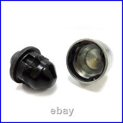 GENUINE JAGUAR BLACK Wheel Nuts & Locks M12X1.50 FLAT SEATED X 16 XJ