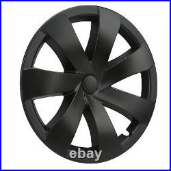 GSA 4pcs 19in Wheel Hub Cap Matte Black Sporty Cool Style Replacement For