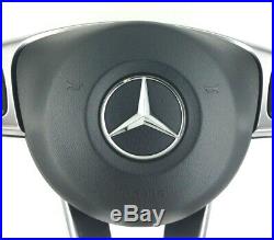 Genuine Mercedes AMG red stitched steering wheel with airbag. A B Class etc. 1A