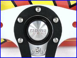 Genuine Momo Trek 350mm black leather, alcantara steering wheel and horn button