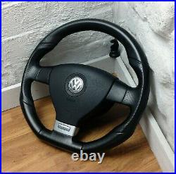 Genuine VW MK5 Golf GTI Black Leather Flat Bottom steering wheel and SRS bag B17