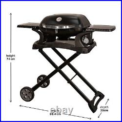 George Foreman Gas BBQ Black Stainless Steel Portable with Trolley GFSBBQ1TR