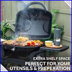 George Foreman Gas BBQ Black Stainless Steel Portable with Trolley GFSBBQ1TR