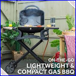 George Foreman Gas BBQ Black Stainless Steel Portable with Trolley GFSBBQ1TR