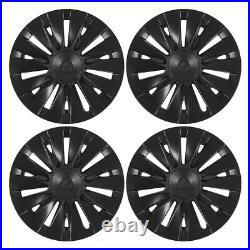 High Quality! 4 x Model Y 19 Matte Black Wheel Cover Rim HubCap With Logo UK
