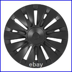 High Quality! 4 x Model Y 19 Matte Black Wheel Cover Rim HubCap With Logo UK