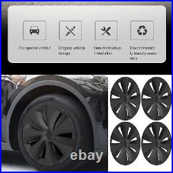 Hub Caps 19 Inch 4pcs Matte Black And Light Black Wheel Cover ABS Easy Install