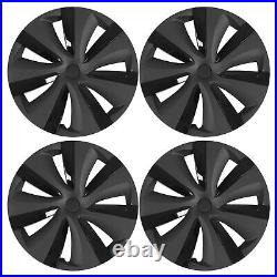 Hub Caps 19 Inch 4pcs Matte Black And Light Black Wheel Cover ABS Easy Install