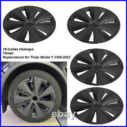 Hub Caps 19 Inch 4pcs Matte Black And Light Black Wheel Cover ABS Easy Install