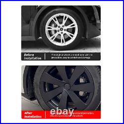 Hubcap Wheel Covers 4 Pcs 19 Inch Automobile Hubcap Matte Black Wheel Hub Full