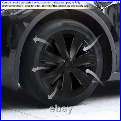 Hubcap Wheel Covers 4 Pcs 19 Inch Automobile Hubcap Matte Black Wheel Hub Full