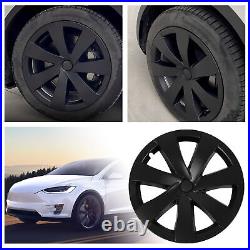 Hubcap Wheel Covers 4 Pcs 19 Inch Automobile Hubcap Matte Black Wheel Hub Full