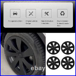 Hubcap Wheel Covers 4 Pcs 19 Inch Automobile Hubcap Matte Black Wheel Hub Full