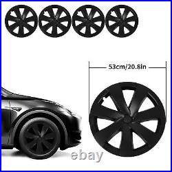 Hubcap Wheel Covers 4 Pcs 19 Inch Automobile Hubcap Matte Black Wheel Hub Full