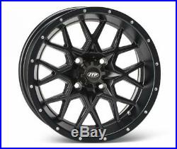 Kit 4 BKT AT 171 Tires 31x9-16 on ITP Hurricane Matte Black Wheels IRS