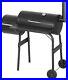 Large Charcoal BBQ Barrel Grill Garden Barbecue Patio Smoker Portable Wheels UK