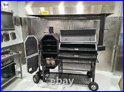 Large Charcoal BBQ Offset Smoker by Meat City Smokers. Mobile on Offroad Wheels