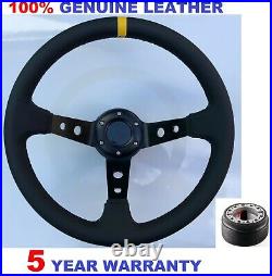 Leather Steering Wheel And Boss Kit Fit All Subaru Impreza Wrx And Sti 01-07