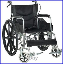 Lightweight Folding Wheelchair attendant brakes Self Propelled Mag Wheels Black