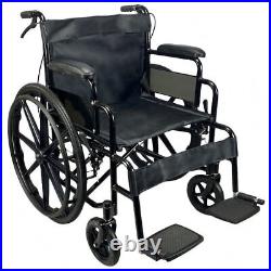 Lightweight Folding Wheelchair attendant brakes Self Propelled Mag Wheels NEW