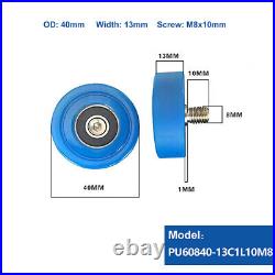 M8 Male Threaded Screw Bearing Guide Wheel Flat Roller PU Polyurethane Pulley