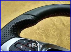 MERCEDES BENZ A CLS GLE GLA GLS STEERING WHEEL shift pad. FLAT BOTTOM red st AMG