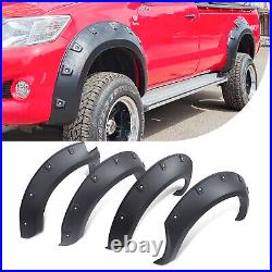 Matt Black Wheel Arches Extensions Trim For Toyota Hilux Vigo 2005-2014 MK6 MK7