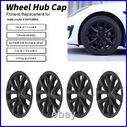 (Matte Black)18 Inch PP Wheel Hub Cap For Model S Checkered Style Sporty Look