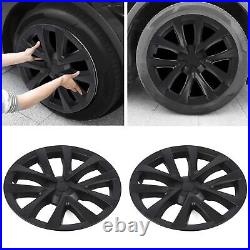 (Matte Black)18 Inch PP Wheel Hub Cap For Model S Checkered Style Sporty Look