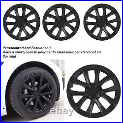 (Matte Black)18 Inch PP Wheel Hub Cap For Model S Checkered Style Sporty Look