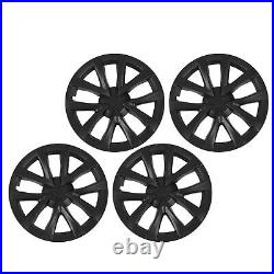 (Matte Black)18 Inch PP Wheel Hub Cap For Model S Checkered Style Sporty Look