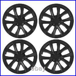 (Matte Black)18 Inch PP Wheel Hub Cap For Model S Checkered Style Sporty Look