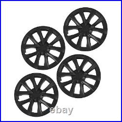 (Matte Black)18 Inch PP Wheel Hub Cap For Model S Checkered Style Sporty Look