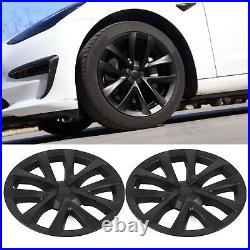 (Matte Black)18 Inch PP Wheel Hub Cap For Model S Checkered Style Sporty Look