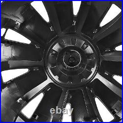 (Matte Black)4PCS 19in Wheel Hub Cap Cool Sporty Car Hubcap Wheel Cover