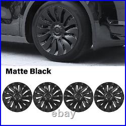 (Matte Black)4PCS Symmetrical Style Cool Sporty 19in Wheel Hub Cap Replacement