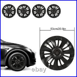 Matte Black 4Pcs 19in Wheel Hub Cover Low Wind Resistance Protective For Model