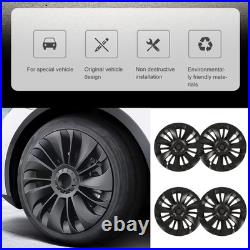 Matte Black 4Pcs 19in Wheel Hub Cover Low Wind Resistance Protective For Model