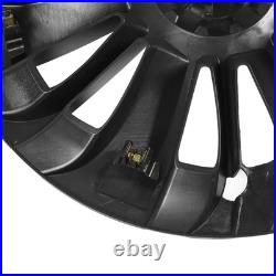 Matte Black 4Pcs 19in Wheel Hub Cover Low Wind Resistance Protective For Model
