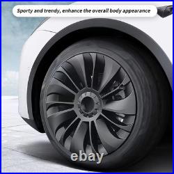 Matte Black 4Pcs 19in Wheel Hub Cover Low Wind Resistance Protective For Model