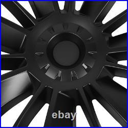 Matte Black 4Pcs 19in Wheel Hub Cover Low Wind Resistance Protective For Model
