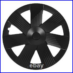 Matte Black 4Pcs Car Hub Cap 19in Sporty Look Protective Wheel Hub Cap Cover