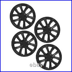 (Matte Black)4Pcs Hubcap Wheel Covers 18in Model S Plaid Style Full