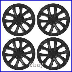 (Matte Black)4Pcs Hubcap Wheel Covers 18in Model S Plaid Style Full