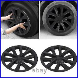 (Matte Black)4Pcs Hubcap Wheel Covers 18in Model S Plaid Style Full